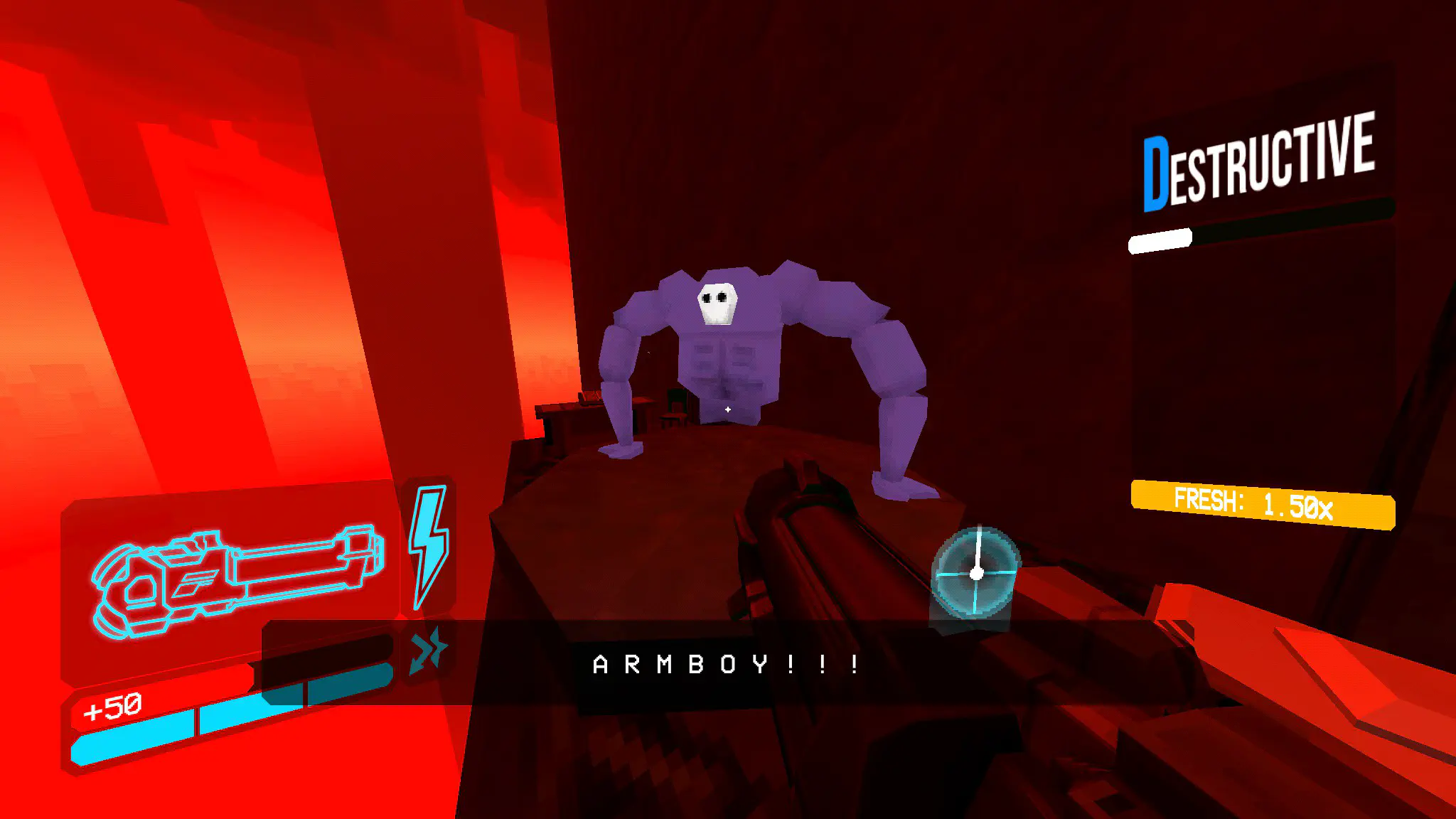 Armboy, a simple enemy design whose most prominent feature is the 2 large arms it supports itself with