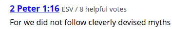 A partial quote from Peter 1:16 reading &ldquo;For we did not follow cleverly devised myths&rdquo;